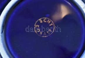 Echt Kobalt aranyozott kínálótál. Kézzel festett, jelzett, kis kopásokkal. 29x25 cm