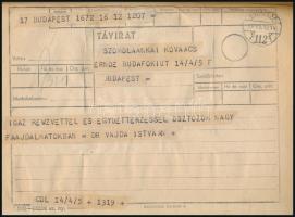 1956 Feleség elhúnyta alkalmából részvétnyilvánítások gyűjteménye, bekötve