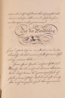 cca 1820 Kézzel írt német nyelvű imakönyv, dekoratív aranyozott. .réz korpusszal díszített egészbőr ...