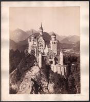 cca 1890 3 db nagyméretű fotó a Neuschwanstein kastélyról. Karton: 34x29 cm