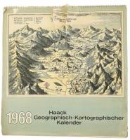 1968 Haack geográfiai és térképészeti naptár ritka térképek képeivel 37 cm