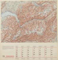 1968 Haack geográfiai és térképészeti naptár ritka térképek képeivel 37 cm