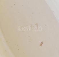 Fajansz kínáló tál, Jelzés nélkül, kézzel festett, kopásokkal 30cm