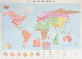 A világ vallási térképe 100x80 cm Hajtva