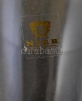 Dekantáló, dekanter, üveg, etikettel jelzett: NIER, m:23cm, d:23cm