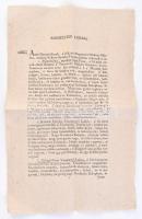 1815 Arad, tolvajok és haramiák magyar nyelvű körözvénye. Két oldalas nyomtatvány