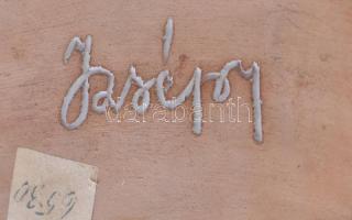 Izsépy Margit: Őzike, festett, mázas kerámia, apró csorbák, jelzett. m: 12cm