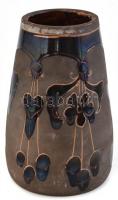 Ifj. Badár Balázs (Mezőtúr) mázas kerámia váza, jelzett, kopásnyomokkal, mázhibákkal m: 16,5 cm