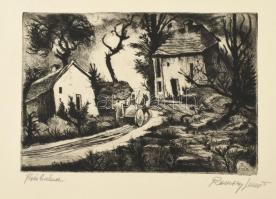 Remsey Jenő (1885-1970), 3 db rézkarc: Présházak. Rézkarc, papír. Jelzett. 19,5x29. + Magyar tanya. ...