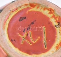 Retro Tófej mini váza. Mázas kerámia. Hibátlan m: 10 cm