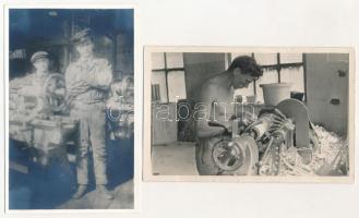 7 db VEGYES fotó: gyár belsők és munkások / 7 mixed photos: factory interiors and workers