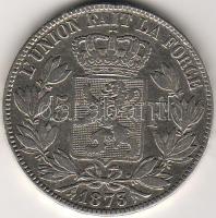 Belgium 1873 5Fr ezüst T:3+