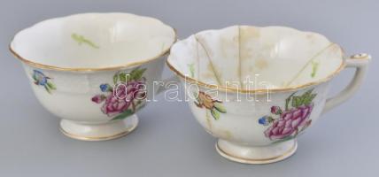 Herendi Eton mintás hat személyes mokkás készlet. Kézzel festett, jelzett, erősen sérült, ragasztott...