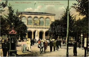 1906 Bad Kissingen, Konversationshaus mit Denkmal König Ludwig I. von Bayern / spa club house, statue