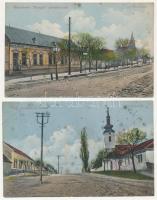 Érsekcsanád, Református templom és iskola, Hangya szövetkezet üzlete - 2 db régi képeslap