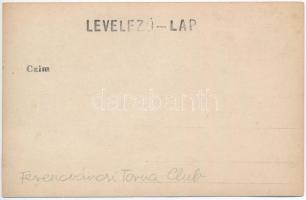 1902 Budapest, Ferencváros Torna Club (FTC, Fradi) labdarúgó (foci) csapata, csoportkép a Slavia-FTC...