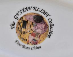 Gustav Klimt Collection dekoratív díszváza eredeti dobozában. Porcelán, matricás A csók című festmén...