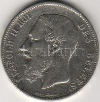 Belgium 1873 5Fr ezüst T:3+
