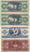 1949 10Ft + 1949. 100Ft + 1962 10Ft + 1980. 20Ft T:III,III- közte szép papír