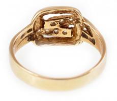 Arany (Au) Gyűrű. Cirkónia kövekkel ékítve. méret: 63. Jelzett, 14k, bruttó: 4,6g