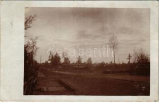 1916 Zetelaka, Zetea; utca iparvasúttal / street with industrial railway. photo