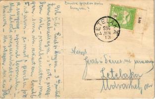 1916 Zetelaka, Zetea; utca iparvasúttal / street with industrial railway. photo