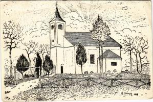 1957 Bázakerettye, Római katolikus templom. Szent Margit leánykongregáció kiadása az épülő templom javára (EB)