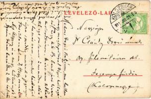 1911 Kolozsvár, Cluj; Mátyás király tér, Takarékbetétek, hirdetőoszlop / square, savings bank, adver...