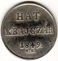 1848N.B. 6Kr ezüst  Szabadságharc-veret T:2/3