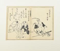 cca 1750 Illusztráció A Garden of Celebrated Japanese and Chinese Paintings c. könyvből, fametszet, papír, jelzett a metszeten, lapon apró foltokkal, paszpartuban, hátoldalán feliratozott, 20x32,5 cm