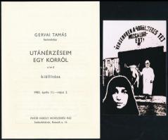 cca 1983 Gervai Tamás (?-?) debreceni fotóművész hagyatékából jelzés nélküli vintage fotó, hozzáadva egy kiállítási katalógust, amelyben ez a kép is megjelent, a magyar fotográfia avantgarde korszakából, 14x9,5 cm