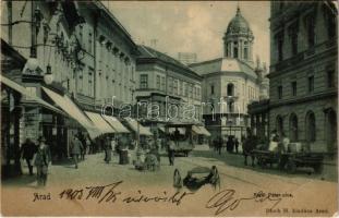 1905 Arad, Atzél Péter utca, Szálloda a Fehér Kereszthez, Pilsner sör. Bloch H. / street, hotel, beer (EB)