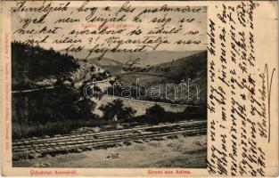 1906 Anina, Stájerlakanina, Stájerlak, Steierdorf; Iparvasút hegyi pálya. Hollschütz F. kiadása / industrial railway tracks (EK)