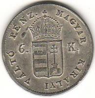 1848N.B. 6Kr ezüst  Szabadságharc-veret T:2/3