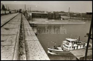 cca 1982-1983 Budapest, felszíni metróépítés, az Árpád-hídi állomás kialakítása, Váci út és környeze...