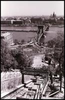 1986 Budapest, a budai sikló építése és működése a környezettel együtt, 85 db vintage NEGATÍV, 24x36...