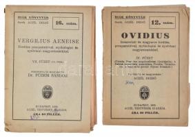 2 db Diákkönyvtár füzet: Ovidius, Aeneis. Bp., 1930. Kiadói papírkötés.