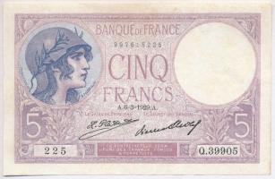Franciaország 1929. 5Fr T:III  France 1929. 5 Francs C:F  Krause P#72