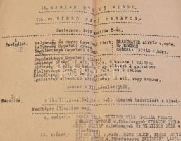 1919 Napi parancs az esztergomi 14. magyar gyalog ezred részére április 5. a Tanácsköztársaság ideje...