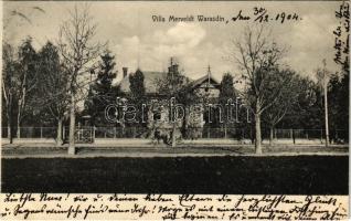 1904 Varasd, Warasdin, Varazdin; Villa Merveldt. Verlag Atelier Kulcar + kétnyelvű bélyegző / bilingual cancellation