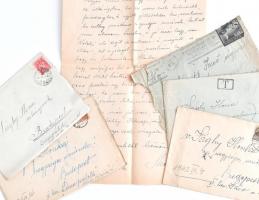 cca 1880-1940 Sághy Ilona költő, írónő levelezése. Neki írt szerelmes és irodalmi témájú levelek, va...