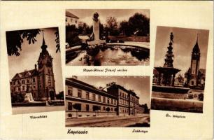 Kaposvár, Városháza, Rippl-Rónai József szobra, Evangélikus templom, Laktanya
