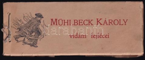 cca 1930 Mühlbeck Károly vidám fejlécei. Bp., Új Idők. Kiadói zsinórfűzéses, haránt-alakú papírkötésben, a borítón kis szakadásokkal.