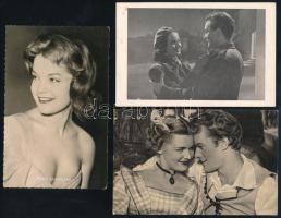 cca 1960 5 db magyar és 5 db külföldi színésznő képeslap méretű fotó, egyiken Maria Botta román szín...
