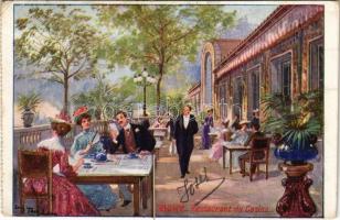 1909 Vichy, Restaurant du Casino / casino, restaurant, guests and waiter (r)
