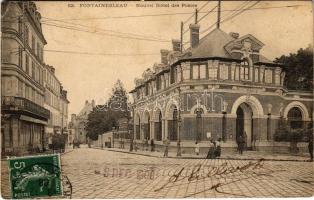 1908 Fontainebleau, Nouvel Hotel des Postes / post and telegraph office, hotel and restaurant. TCV card (tear)