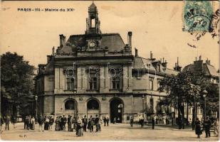 1907 Paris, Mairie du XX. / town hall. TCV card (fl)