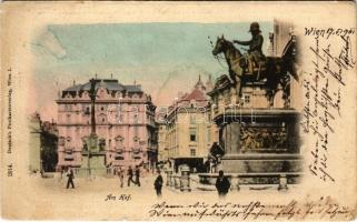 1901 Wien, Vienna, Bécs; Am Hof / square, Radetzky monument. Deutschs Postkartenverlag 2014. (fl)