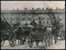 1945 Szeged MKP röplap fotó, katonák fotó másolat 26x14 cm