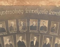 1925 MÁV A Hódmezővásárhelyi Osztálymérnökség személyzetének tablója a főnöknek kartonon. 48x35 cm S...